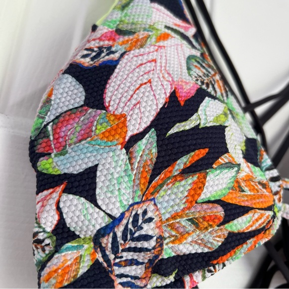 Maaji Reversible Bikini Swimsuit Strappy Top Floral Palm Tree Leaf Bright - Picture 5 of 12